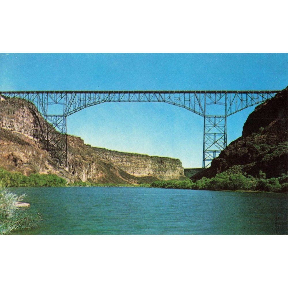 Vintage Perrine Memorial Bridge Snake River Twin Falls Idaho Postcard P1590
